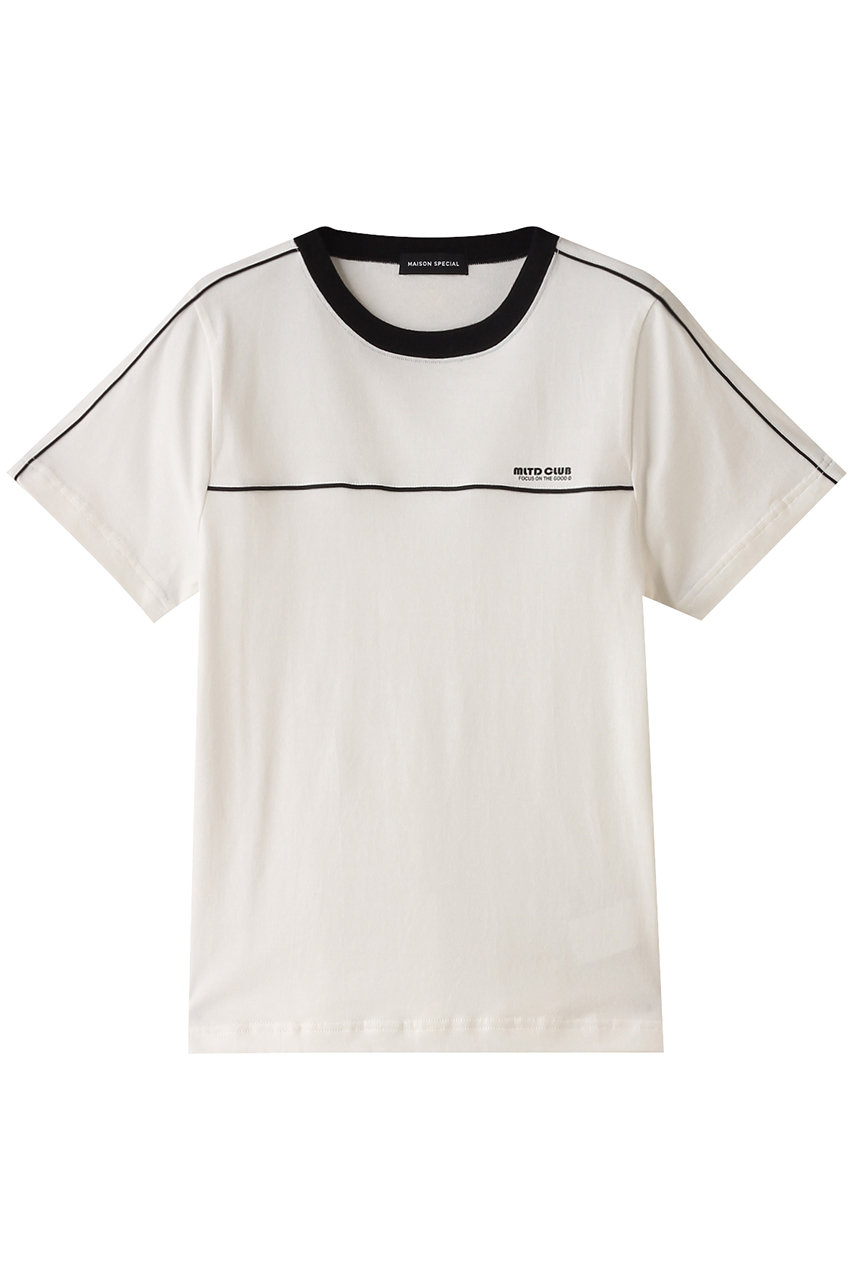 MAISON SPECIAL Bicolor Line T-shirt/バイカラーラインTEE (WHT(ホワイト), FREE) メゾンスペシャル ELLE SHOP