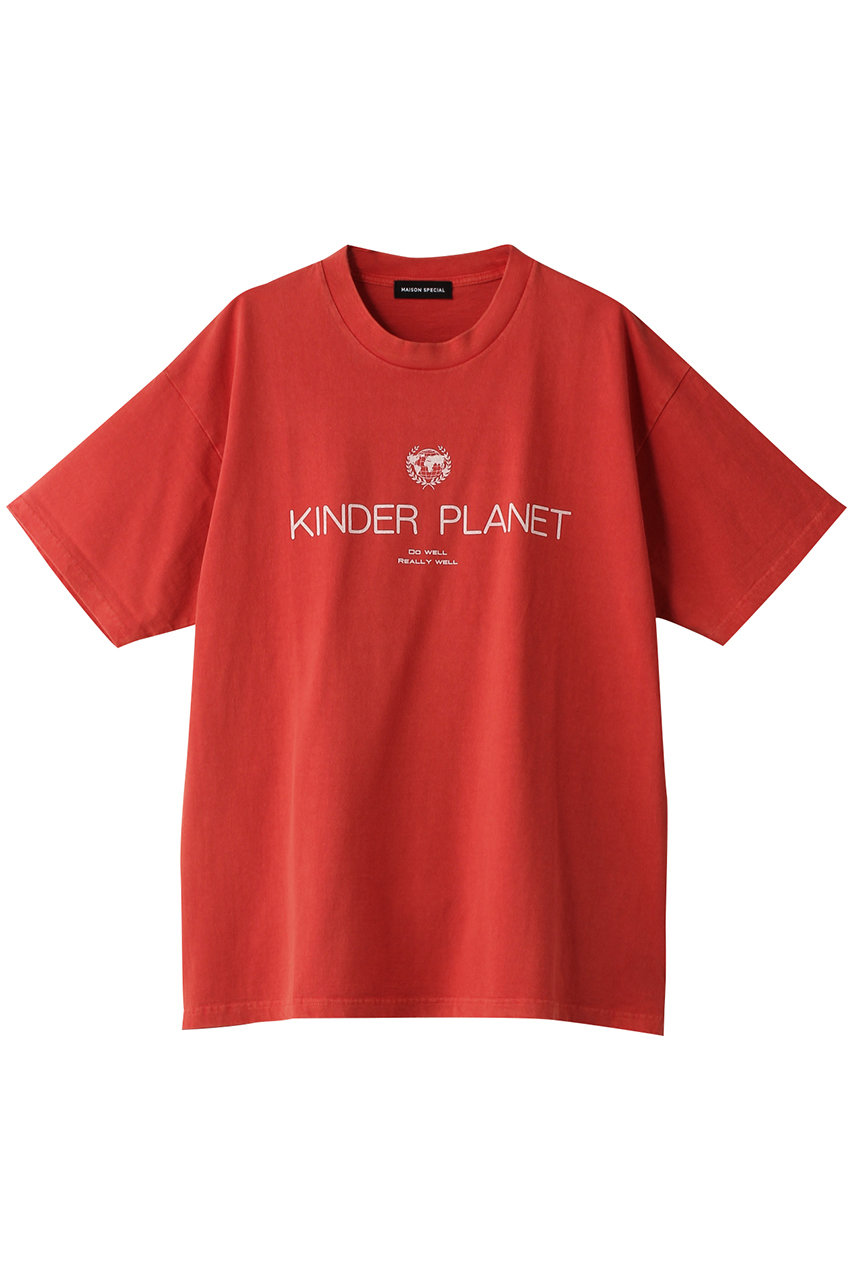 MAISON SPECIAL KINDER PLANET Print T-shirt/KINDER PLANEプリントTシャツ (RED(レッド), FREE) メゾンスペシャル ELLE SHOP
