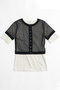 Tulle Cardigan Layered T-shirt/チュールカーディガンレイヤードTシャツ メゾンスペシャル/MAISON SPECIAL BLK(ブラック)