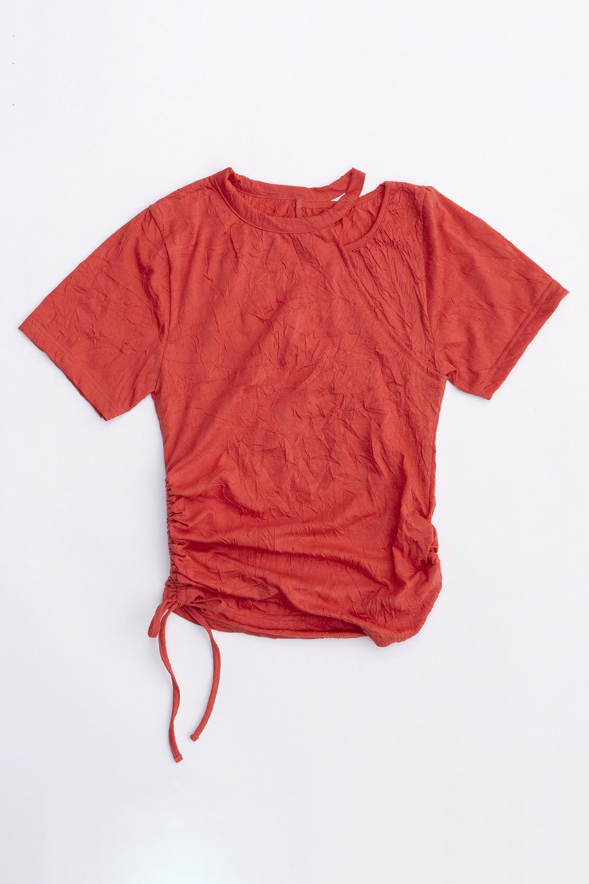 MAISON SPECIAL Washer Processing Shirring Tops/ワッシャーシャーリングトップス (RED(レッド), FREE) メゾンスペシャル ELLE SHOP