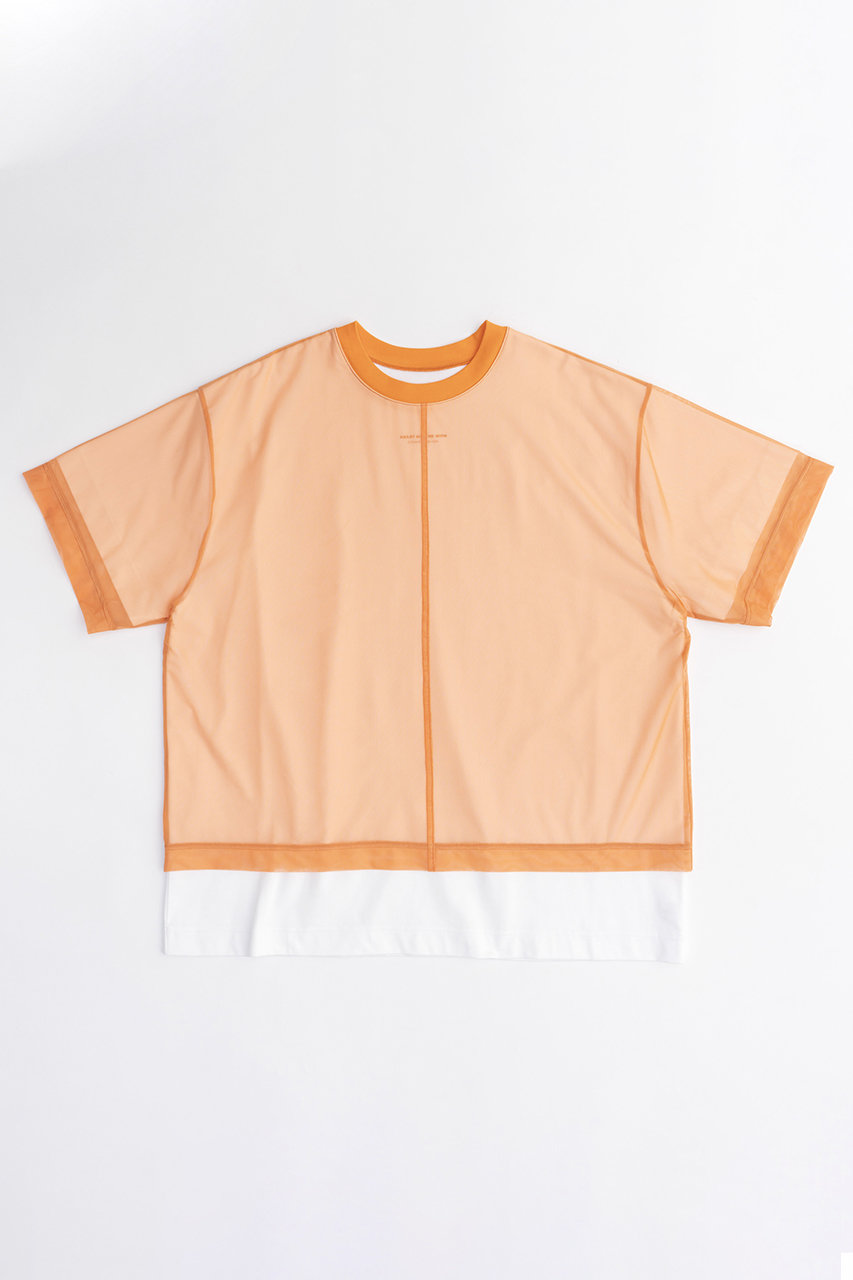 メゾンスペシャル/MAISON SPECIALのLayered Tulle T-shirt/レイヤードチュールTシャツ(ORG(オレンジ)/21241415805)