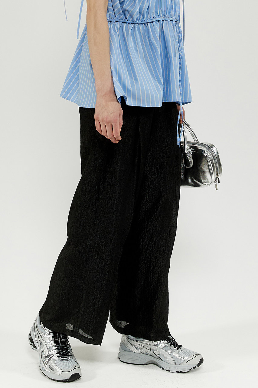 Sheer Jacquard High Waist Pants/シアージャガードハイウエストパンツ