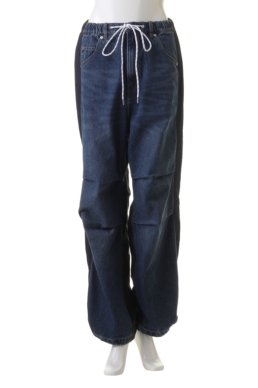 UNISEX》Different Material Combination Truck Pants/異素材