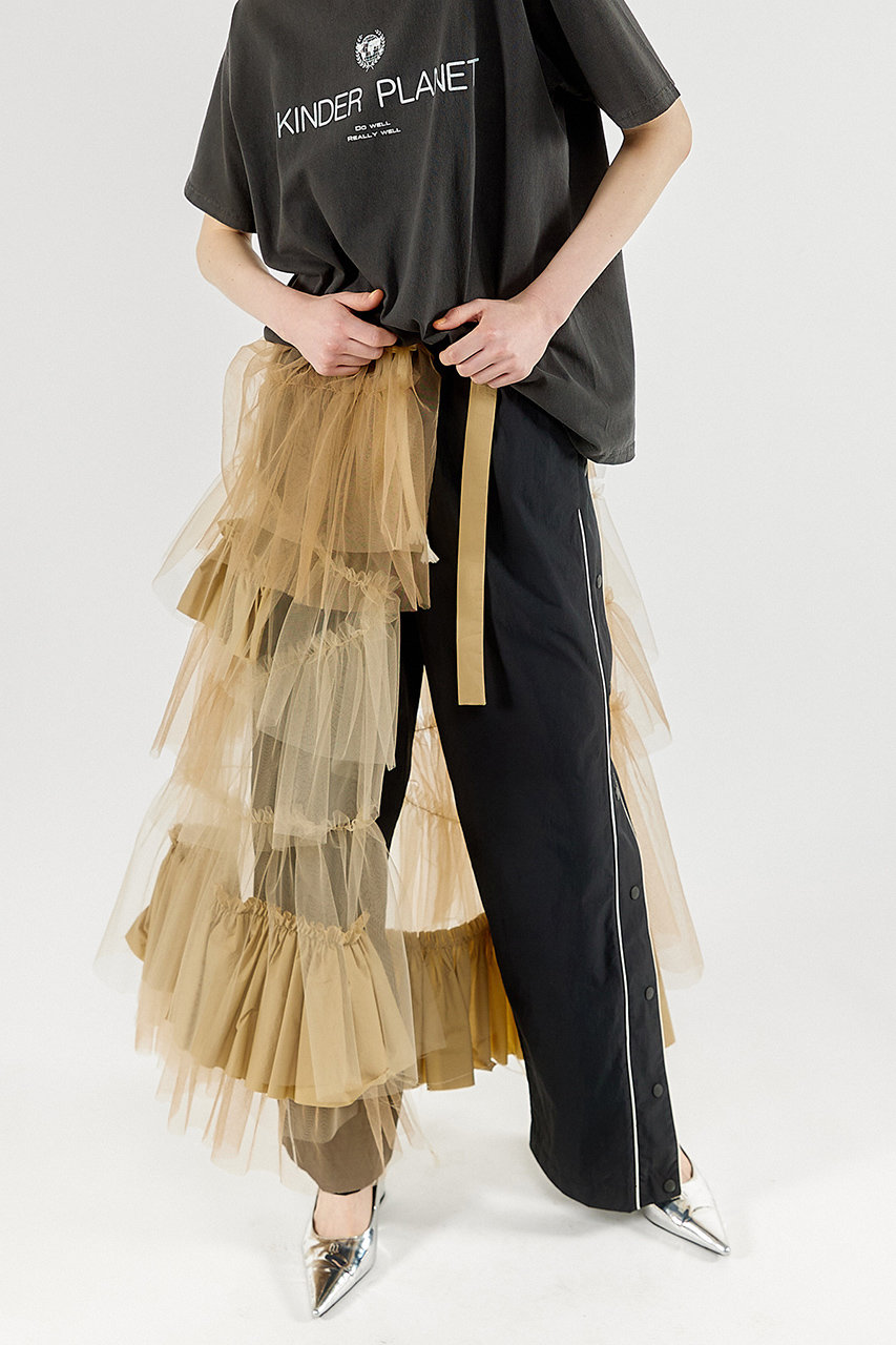 【予約販売】Raffle Tulle Layered Wrap Skirt/ラッフルチュールレイヤードラップスカート