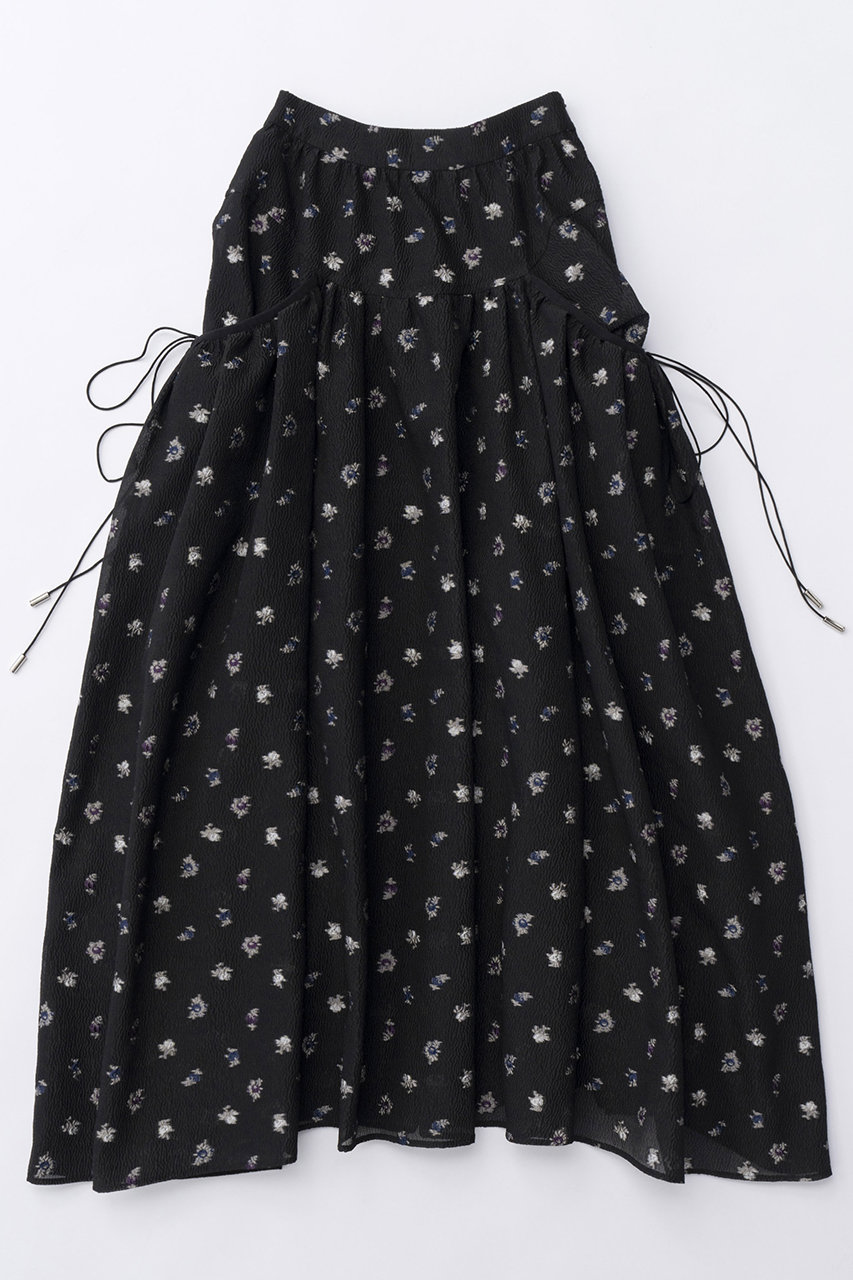 メゾンスペシャル/MAISON SPECIALの【予約販売】Floral Pattern Jacquard Voluminous Skirt/フラワージャガードボリュームスカート(BLK(ブラック)/21241515307)