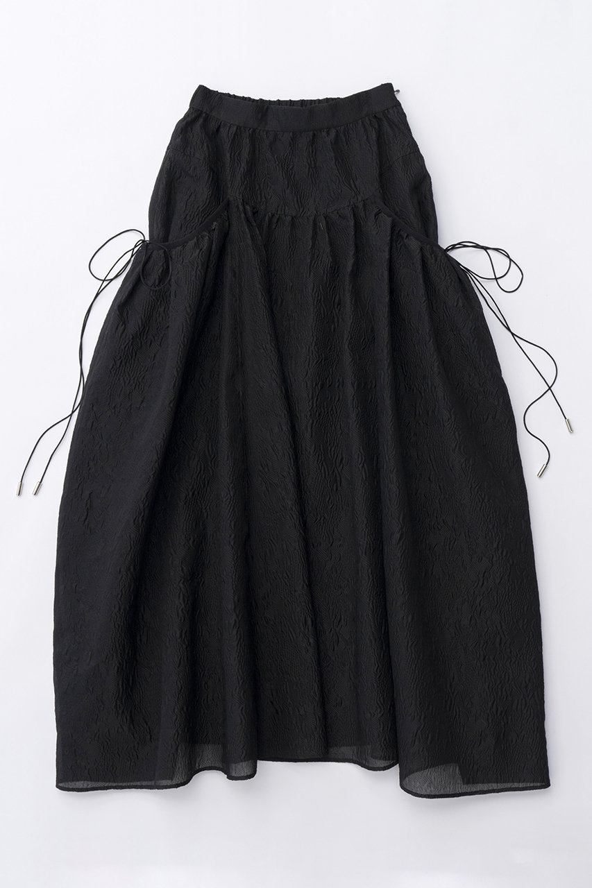メゾンスペシャル/MAISON SPECIALのSheer Jacquard Voluminous Skirt/シアージャガードボリュームスカート(BLK(ブラック)/21241515308)