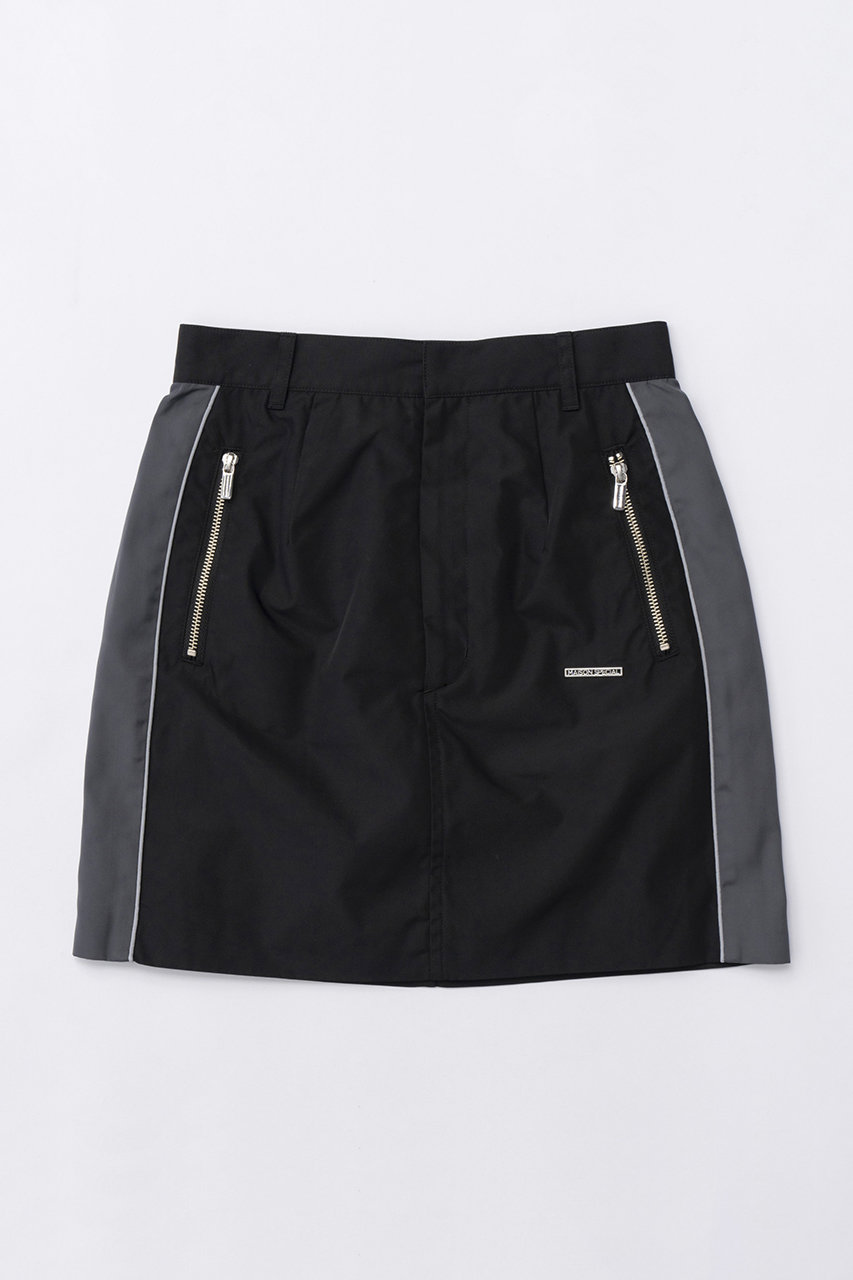 MAISON SPECIAL Side Line Oxford Mini Skirt/サイドラインオックスミニスカート (BLK(ブラック), 38) メゾンスペシャル ELLE SHOP