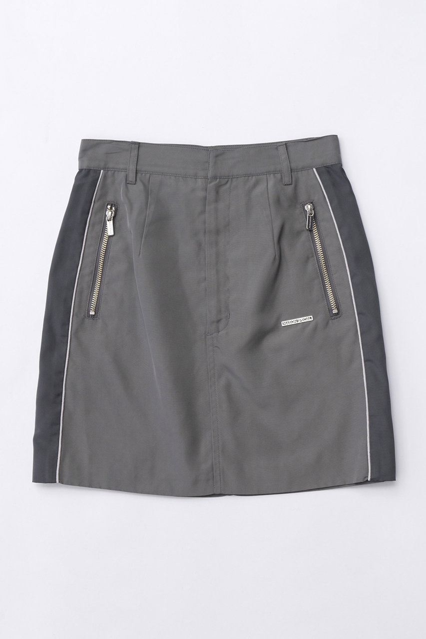 MAISON SPECIAL Side Line Oxford Mini Skirt/サイドラインオックスミニスカート (GRY(グレー), 36) メゾンスペシャル ELLE SHOP