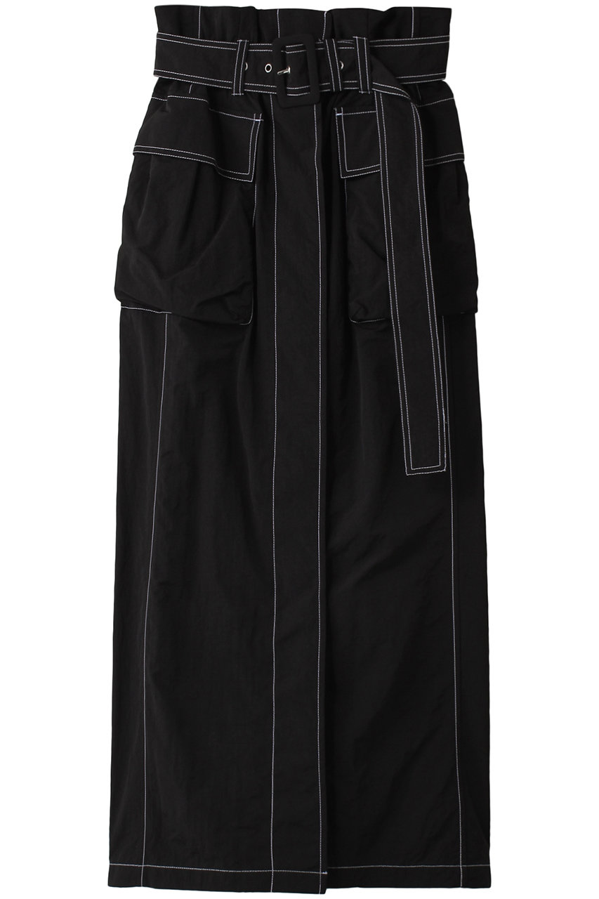 メゾンスペシャル/MAISON SPECIALのPaper Bag Maxi Skirt/ペーパーバッグマキシスカート(BLK(ブラック)/21241516104)
