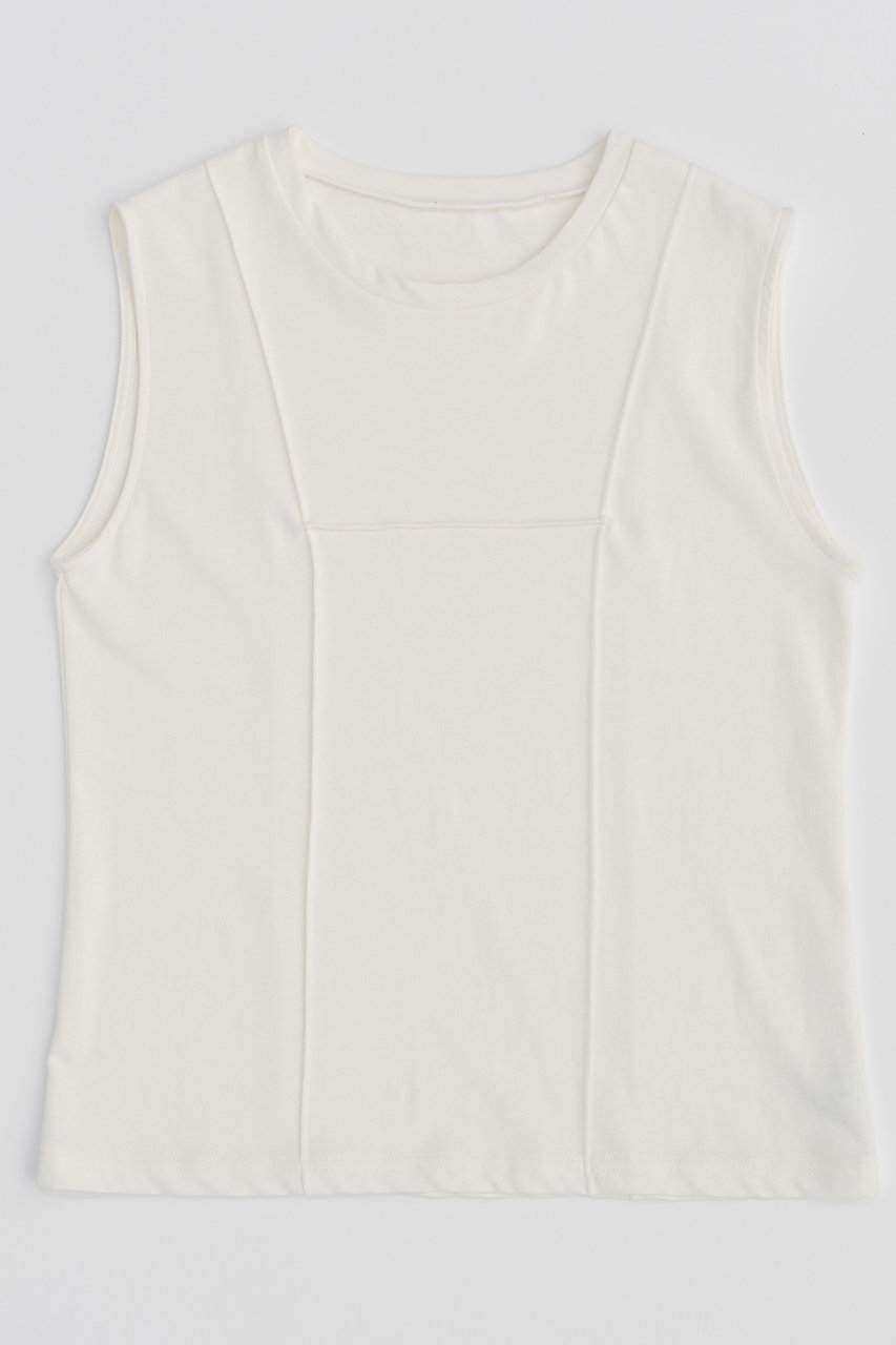 MAISON SPECIAL Pin Tuck Sleeveless Tops/ピンタックノースリーブトップス (WHT(ホワイト), FREE) メゾンスペシャル ELLE SHOP