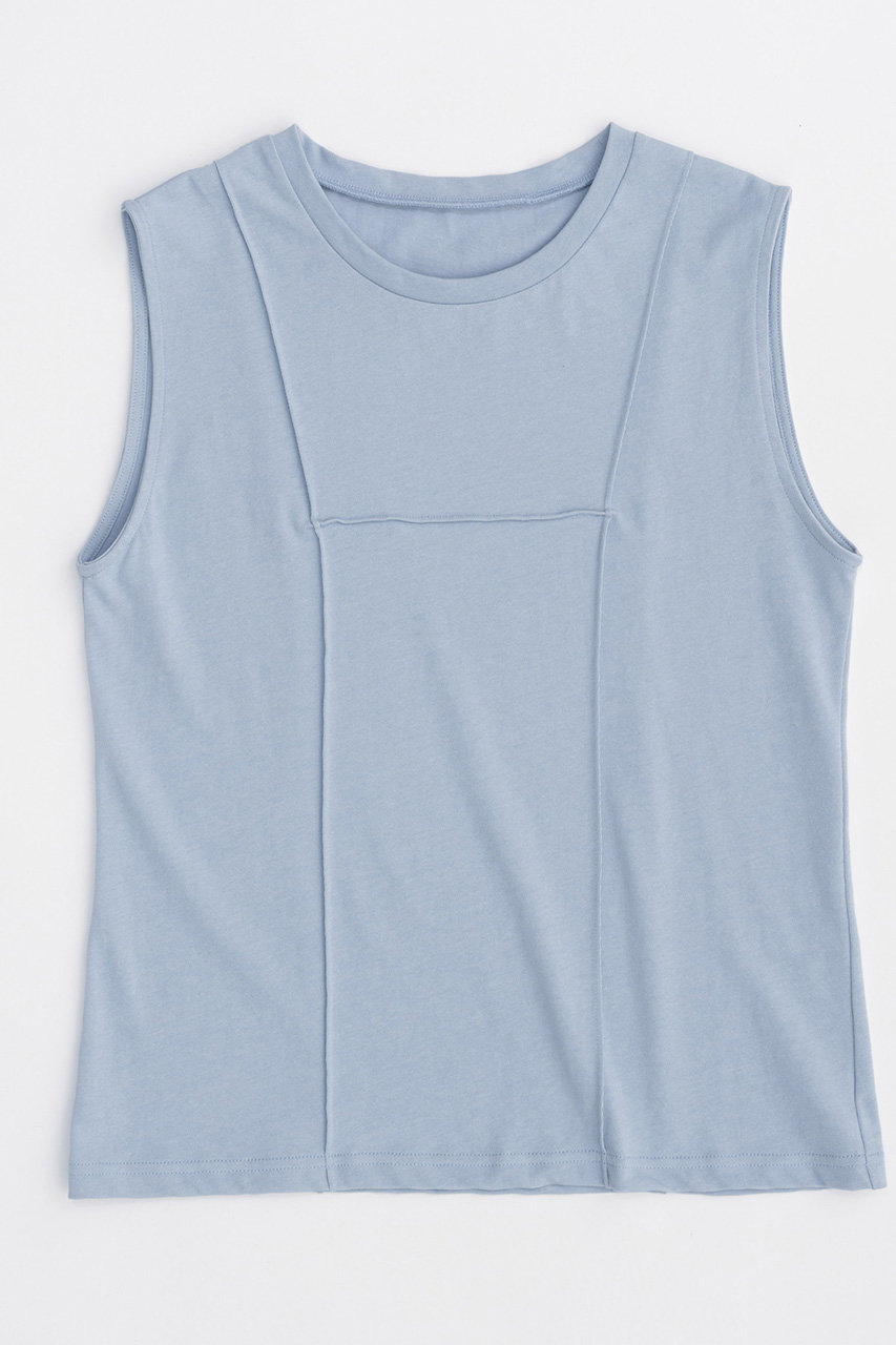 MAISON SPECIAL Pin Tuck Sleeveless Tops/ピンタックノースリーブトップス (BLU(ブルー), FREE) メゾンスペシャル ELLE SHOP