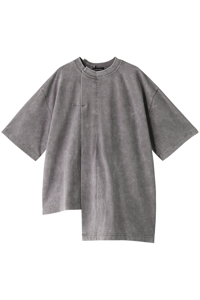 MAISON SPECIAL Front Tuck Chemical Bleach T-shirt/フロントタックケミカルブリーチTシャツ (GRY(グレー), FREE) メゾンスペシャル ELLE SHOP