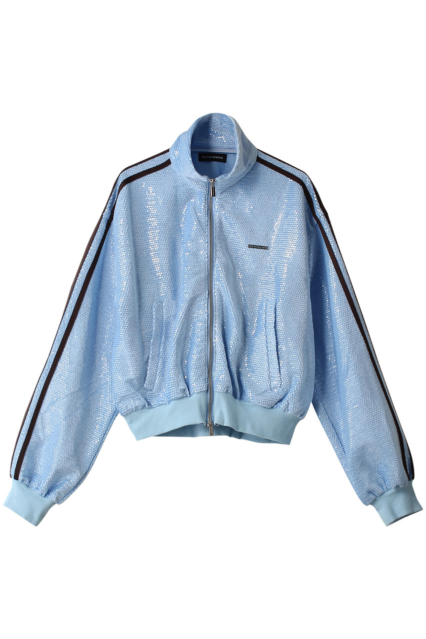 MAISON SPECIAL Sequins Side Line Track Jacket/スパンコールサイドライントラックジャケット (BLU(ブルー), FREE) メゾンスペシャル ELLE SHOP