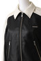 Bicolor faux Leather Blouson/バイカラーフェイクレザーブルゾン メゾンスペシャル/MAISON SPECIAL