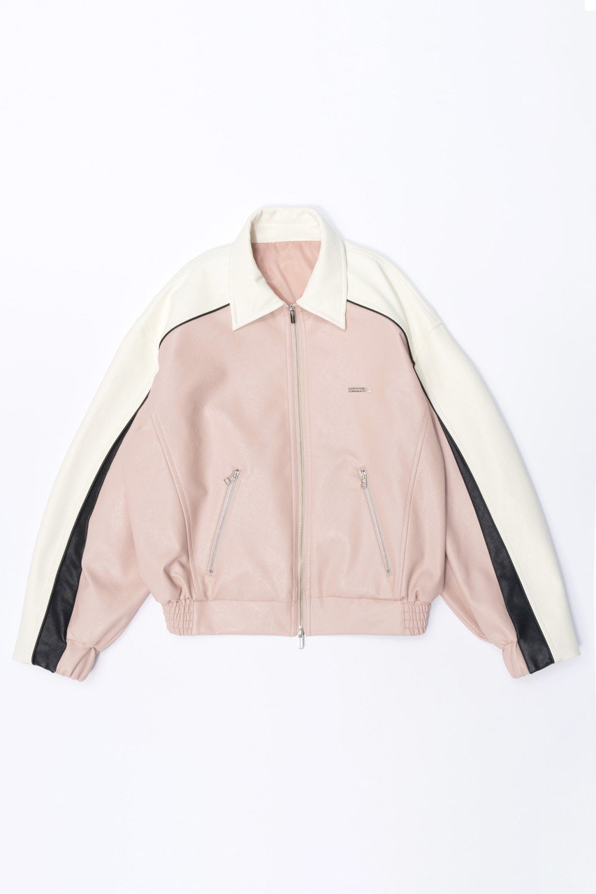 MAISON SPECIAL Bicolor Vegan Leather Blouson/バイカラーヴィーガンレザーブルゾン (PNK(ピンク), FREE) メゾンスペシャル ELLE SHOP