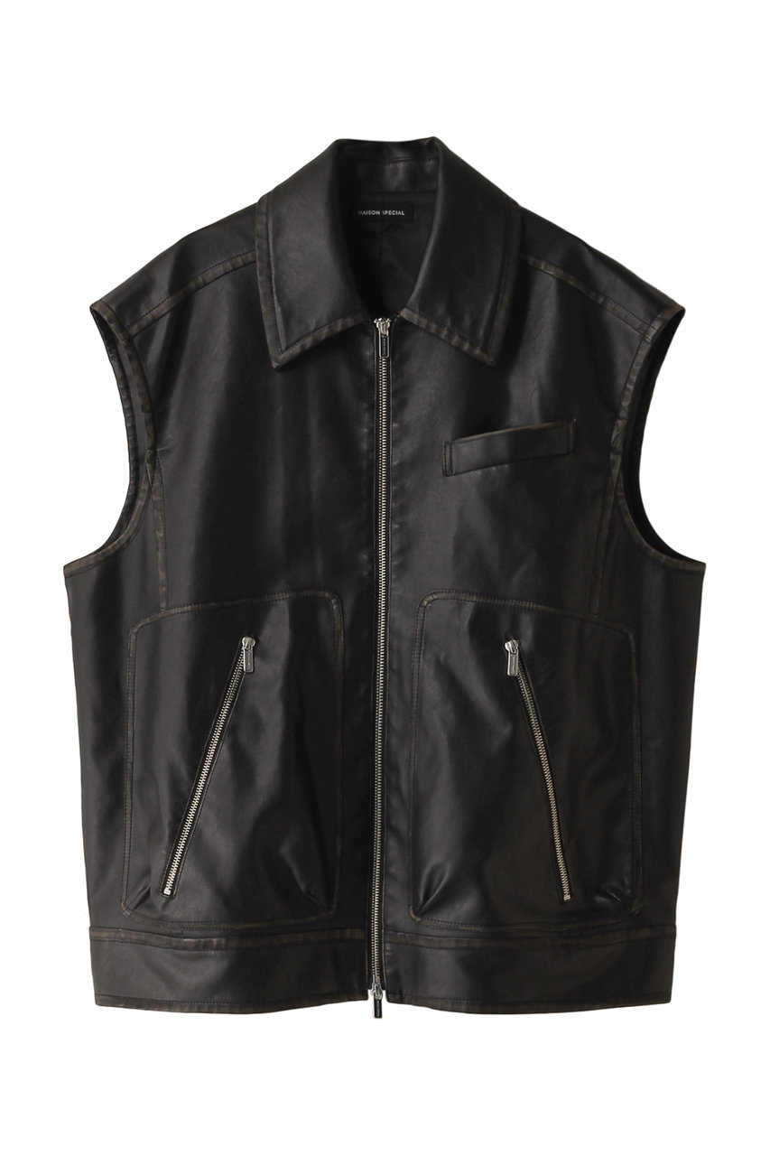 MAISON SPECIAL(メゾンスペシャル)｜Washed Vegan Leather Vest 
