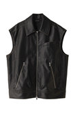 Washed faux Leather Vest/ウォッシュドフェイクレザーベスト