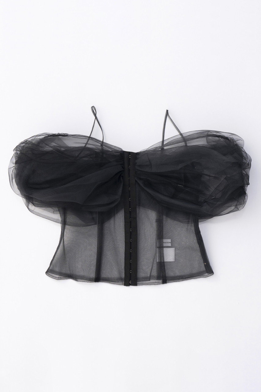 MAISON SPECIAL Layered Tulle Ribbon Vest/レイヤードチュールリボンベスト (BLK(ブラック), FREE) メゾンスペシャル ELLE SHOP MAISON SPECIAL Layered Tulle Ribbon Vest/レイヤードチュールリボンベスト (BLK(ブラック), FREE) メゾンスペシャル ELLE SHOP