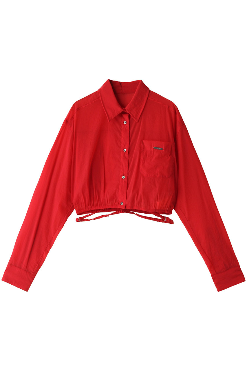 MAISON SPECIAL Sheer Short Length Shirt/シアーショートシャツ (RED(レッド), FREE) メゾンスペシャル ELLE SHOP