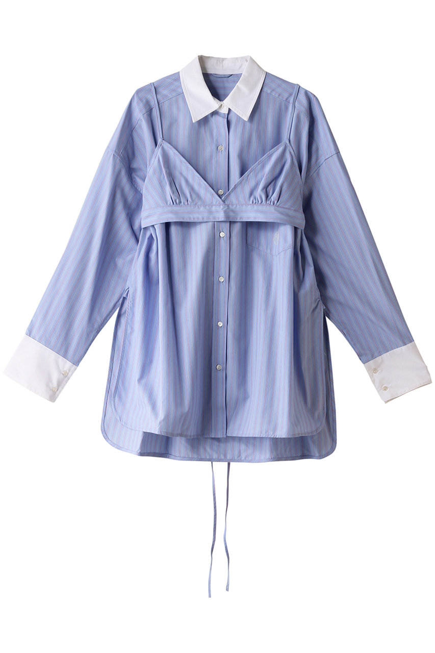 MAISON SPECIAL With Bra Stripe Easy Oversized Shirt/ブラ付きストライプイージーオーバーシャツ (BLU(ブルー), FREE) メゾンスペシャル ELLE SHOP MAISON SPECIAL With Bra Stripe Easy Oversized Shirt/ブラ付きストライプイージーオーバーシャツ (BLU(ブルー), FREE) メゾンスペシャル ELLE SHOP