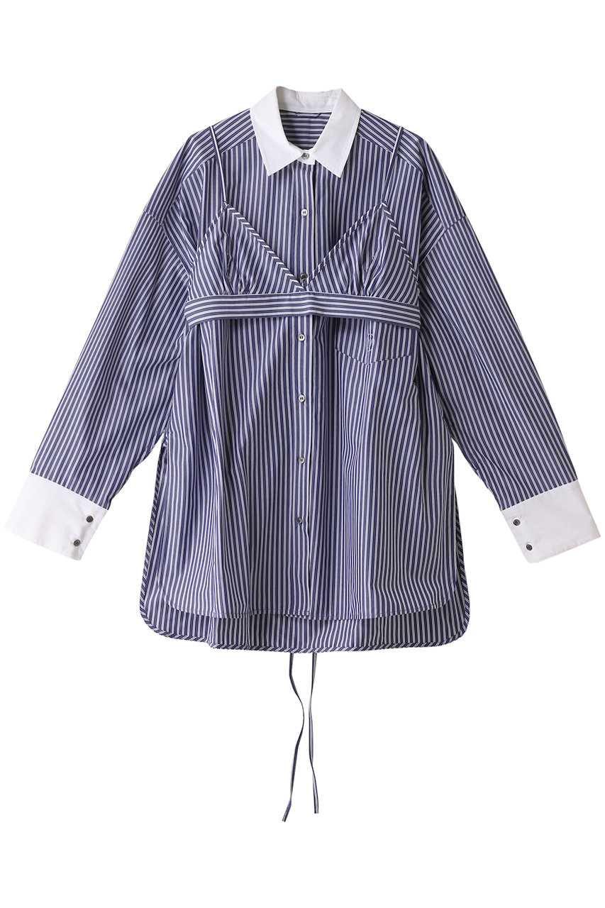 メゾンスペシャル/MAISON SPECIALのWith Bra Stripe Easy Oversized Shirt/ブラ付きストライプイージーオーバーシャツ(NVY(ネイビー)/21241315803)