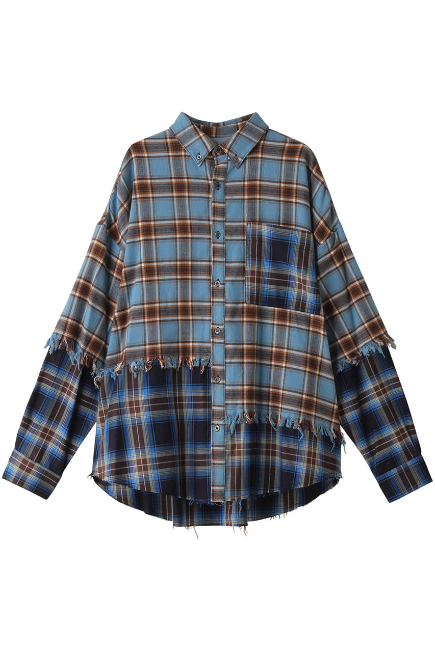 MAISON SPECIAL Check Oversized Shirts/チェックオーバーシャツ (BLU(ブルー), FREE) メゾンスペシャル ELLE SHOP MAISON SPECIAL Check Oversized Shirts/チェックオーバーシャツ (BLU(ブルー), FREE) メゾンスペシャル ELLE SHOP