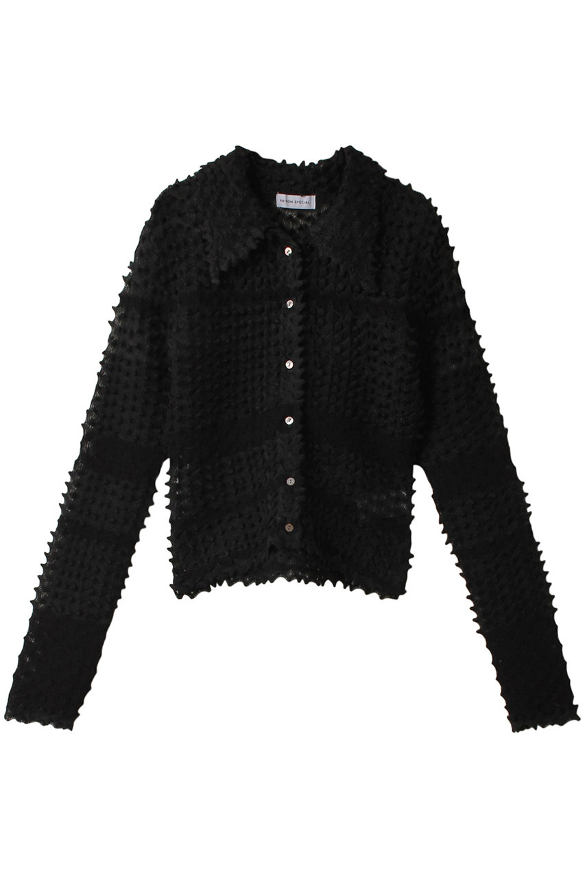 【予約販売】Multi Border Spiky Knit Shirt/マルチボーダートゲトゲニットシャツ