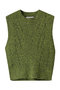 Curl Yarn Short Length Sleeveless Knit Tops/カールヤーンショートノースリーブニット メゾンスペシャル/MAISON SPECIAL LIME(ライム)