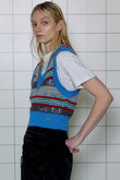 MAISON SPECIAL◆ニットベスト(厚手)/FREE/ウール/BLU/無地/21222365201 MAISON SPECIAL（メゾンスペシャル）の「Multicolor Knit Vest