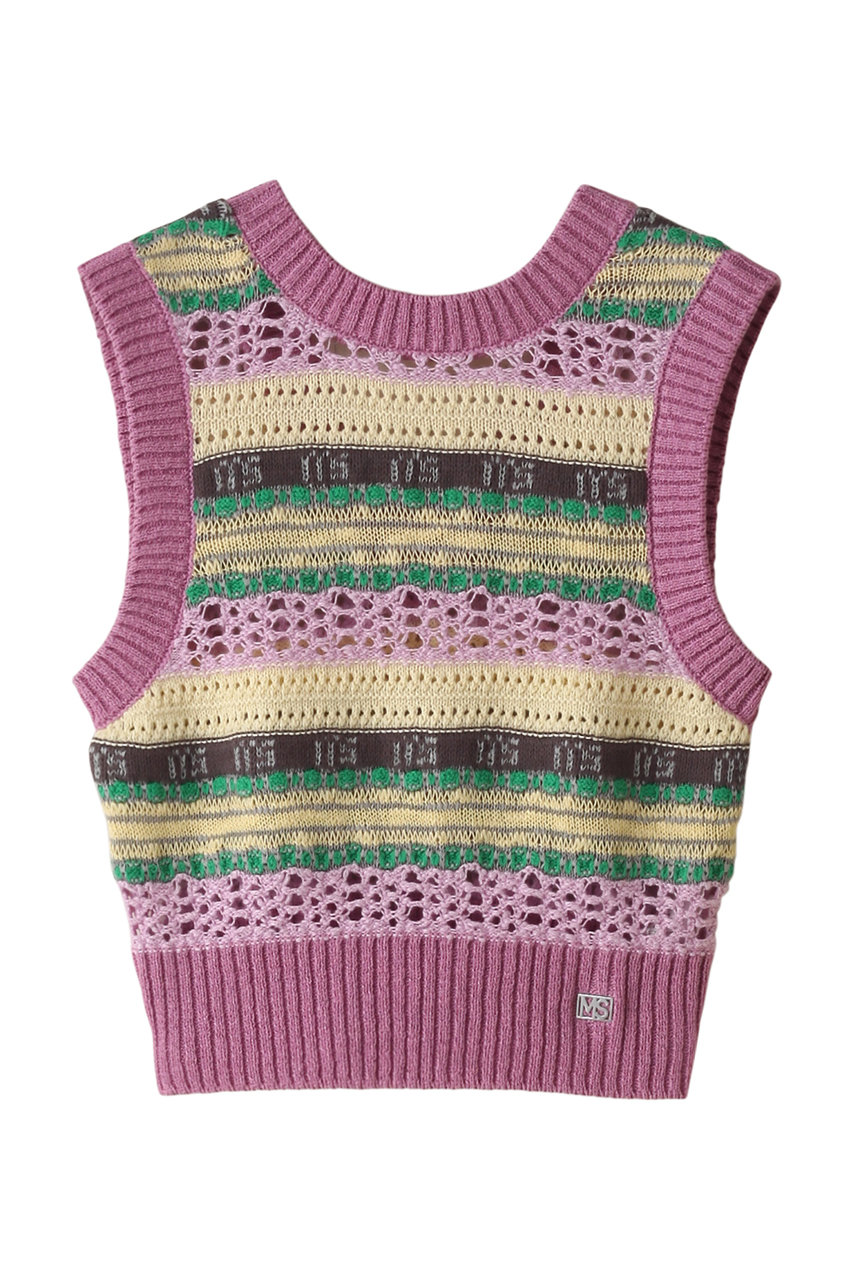 メゾンスペシャル/MAISON SPECIALのMulticolor Knit Vest/マルチカラーニットベスト(PNK(ピンク)/21241365301)