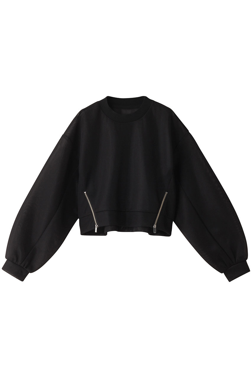 メゾンスペシャル/MAISON SPECIALのSee-through Side Zip Pullover/シースルーサイドジッププルオーバー(BLK(ブラック)/21241415206)