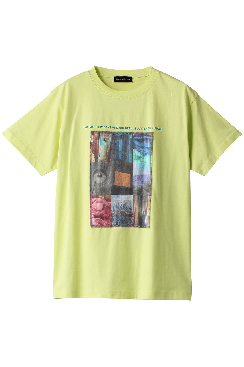 MAISON SPECIAL Glitter Photo T-shirt/キラキラフォトTシャツ (LIME(ライム), FREE) メゾンスペシャル ELLE SHOP