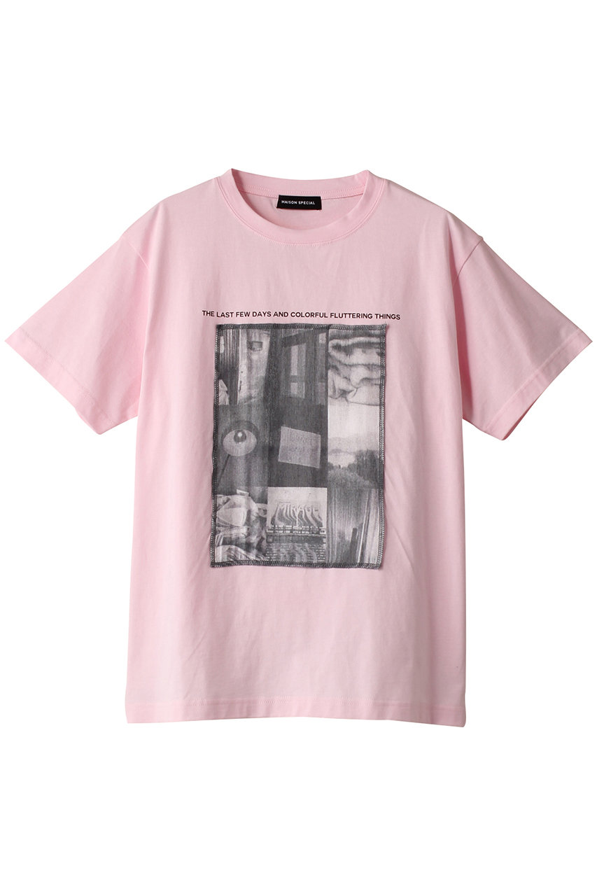 MAISON SPECIAL Glitter Photo T-shirt/キラキラフォトTシャツ (PNK(ピンク), FREE) メゾンスペシャル ELLE SHOP