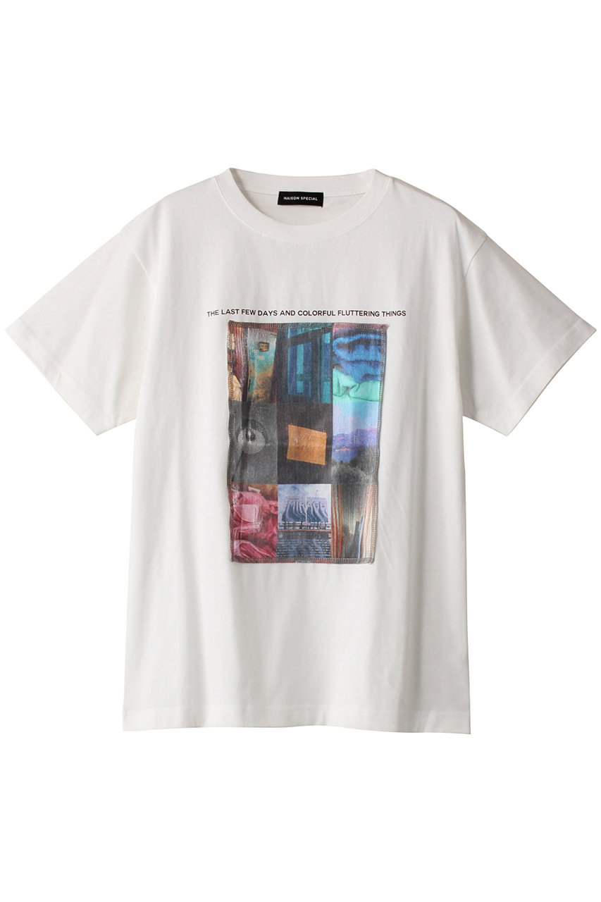 MAISON SPECIAL Glitter Photo T-shirt/キラキラフォトTシャツ (WHT(ホワイト), FREE) メゾンスペシャル ELLE SHOP