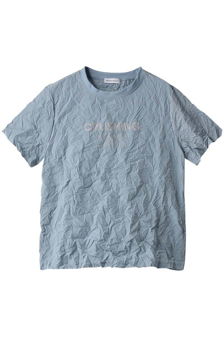 MAISON SPECIAL CRUSHING Washer T-shirt/CRUSHINGワッシャーTシャツ (BLU(ブルー), FREE) メゾンスペシャル ELLE SHOP