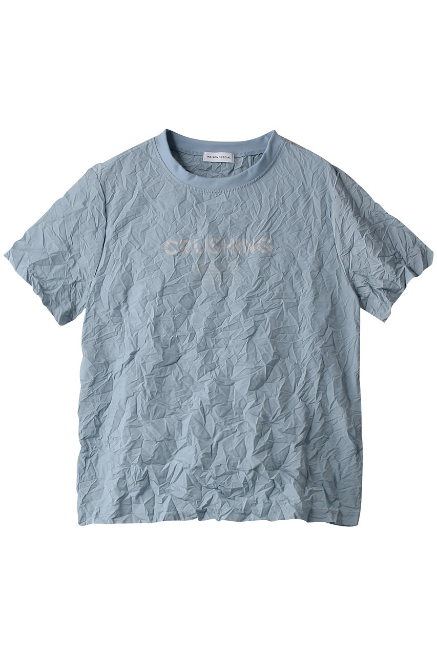 MAISON SPECIAL CRUSHING Washer T-shirt/CRUSHINGワッシャーTシャツ (BLU(ブルー), FREE) メゾンスペシャル ELLE SHOP MAISON SPECIAL CRUSHING Washer T-shirt/CRUSHINGワッシャーTシャツ (BLU(ブルー), FREE) メゾンスペシャル ELLE SHOP