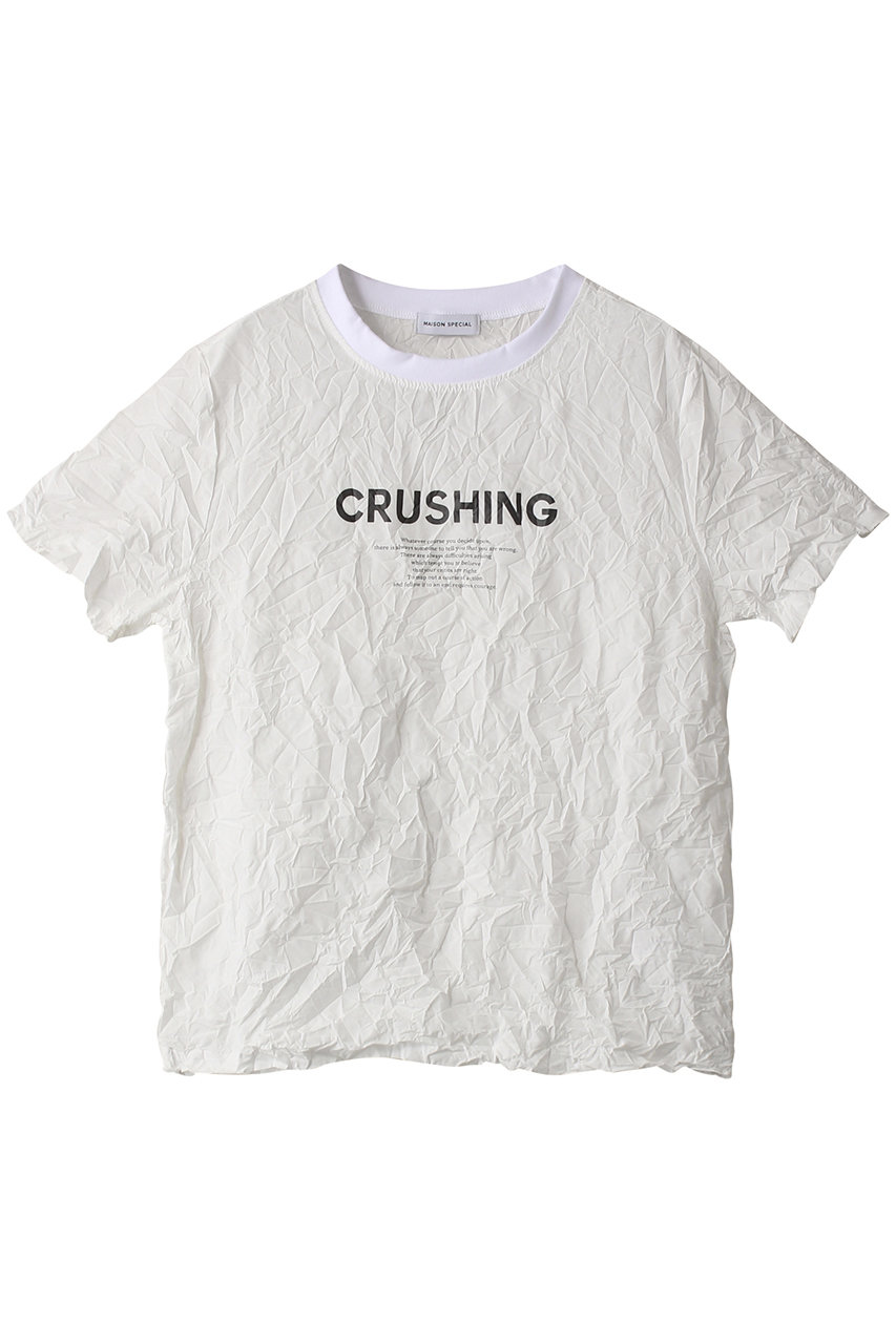 MAISON SPECIAL CRUSHING Washer T-shirt/CRUSHINGワッシャーTシャツ (WHT(ホワイト), FREE) メゾンスペシャル ELLE SHOP