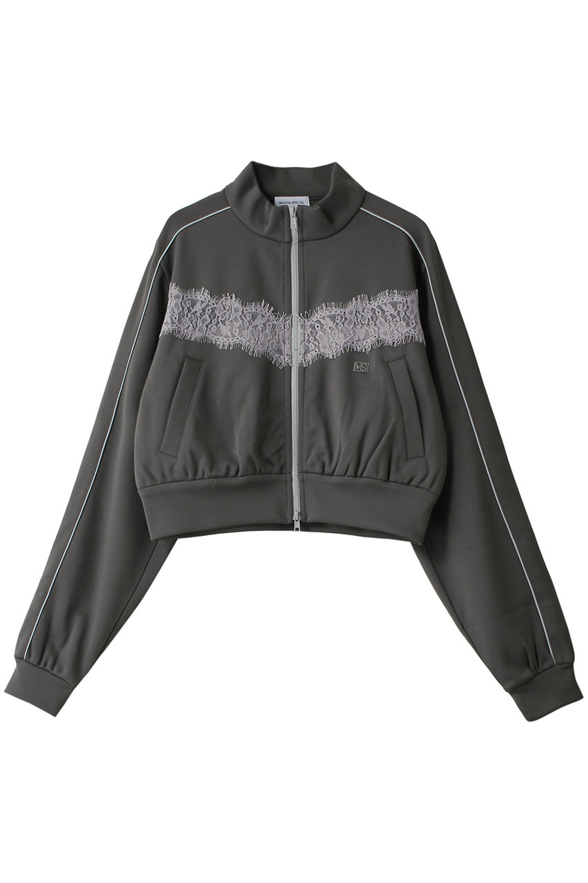 MAISON SPECIAL Lace Docking Jersey Tops/レースドッキングジャージトップス (C.GRY(チャコールグレー), FREE) メゾンスペシャル ELLE SHOP MAISON SPECIAL Lace Docking Jersey Tops/レースドッキングジャージトップス (C.GRY(チャコールグレー), FREE) メゾンスペシャル ELLE SHOP