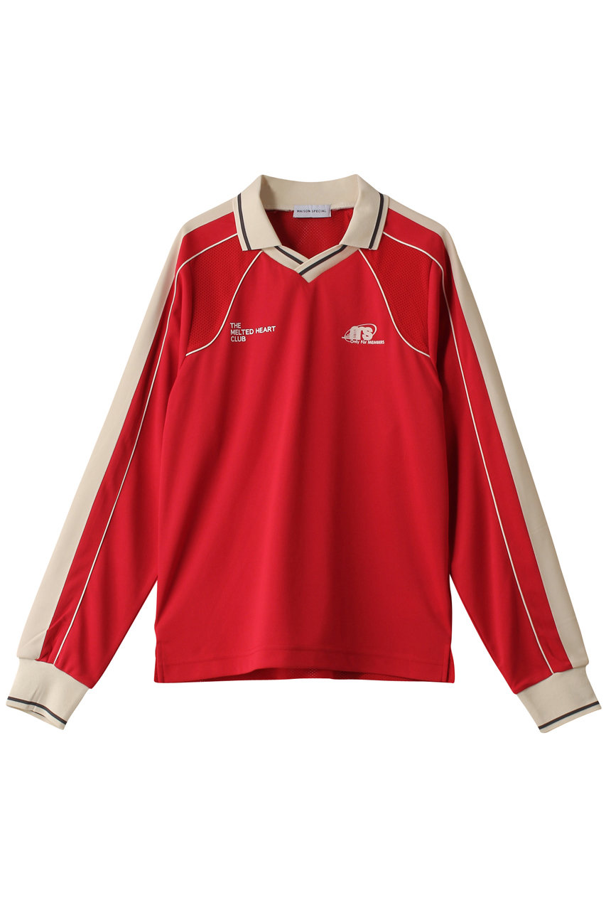 MAISON SPECIAL Uniform Long Sleeve T-shirt/ユニフォームロンTEE (RED(レッド), FREE) メゾンスペシャル ELLE SHOP