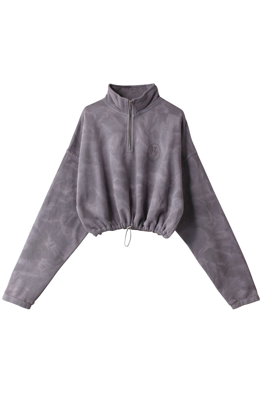 メゾンスペシャル/MAISON SPECIALのHalf Zip Cropped Sweat Top/ハーフジップクロップドスウェットトップ(BLU(ブルー)/21241415803)