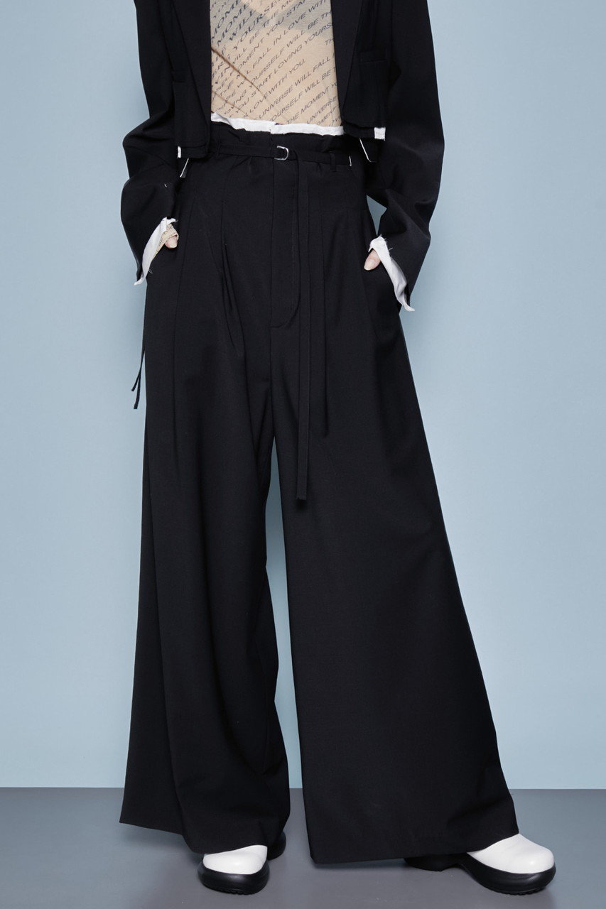 MAISON SPECIAL(メゾンスペシャル)｜Multi Fabric High Waist Pants/マルチファブリックハイウエストパンツ/BLK(ブラック)  の通販｜ELLESHOP・(エル・ショップ)