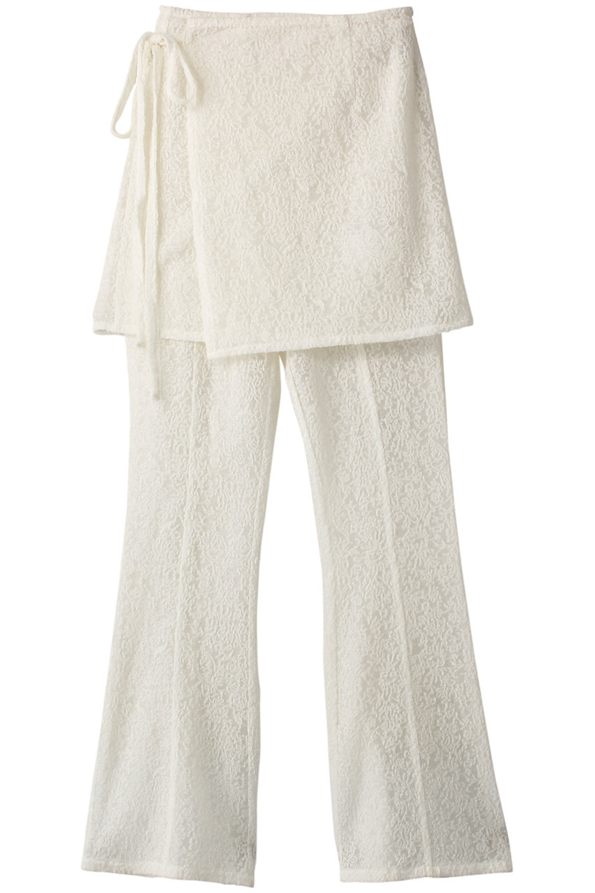 MAISON SPECIAL Wrap Layered Lace Pants/ラップレイヤードレースパンツ (WHT(ホワイト), 38) メゾンスペシャル ELLE SHOP