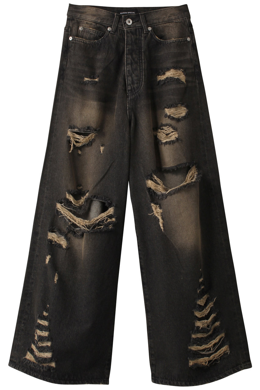 メゾンスペシャル/MAISON SPECIALの2way High Damage Denim Pants/2WAYハイダメージデニムパンツ(BLK(ブラック)/21241465303)