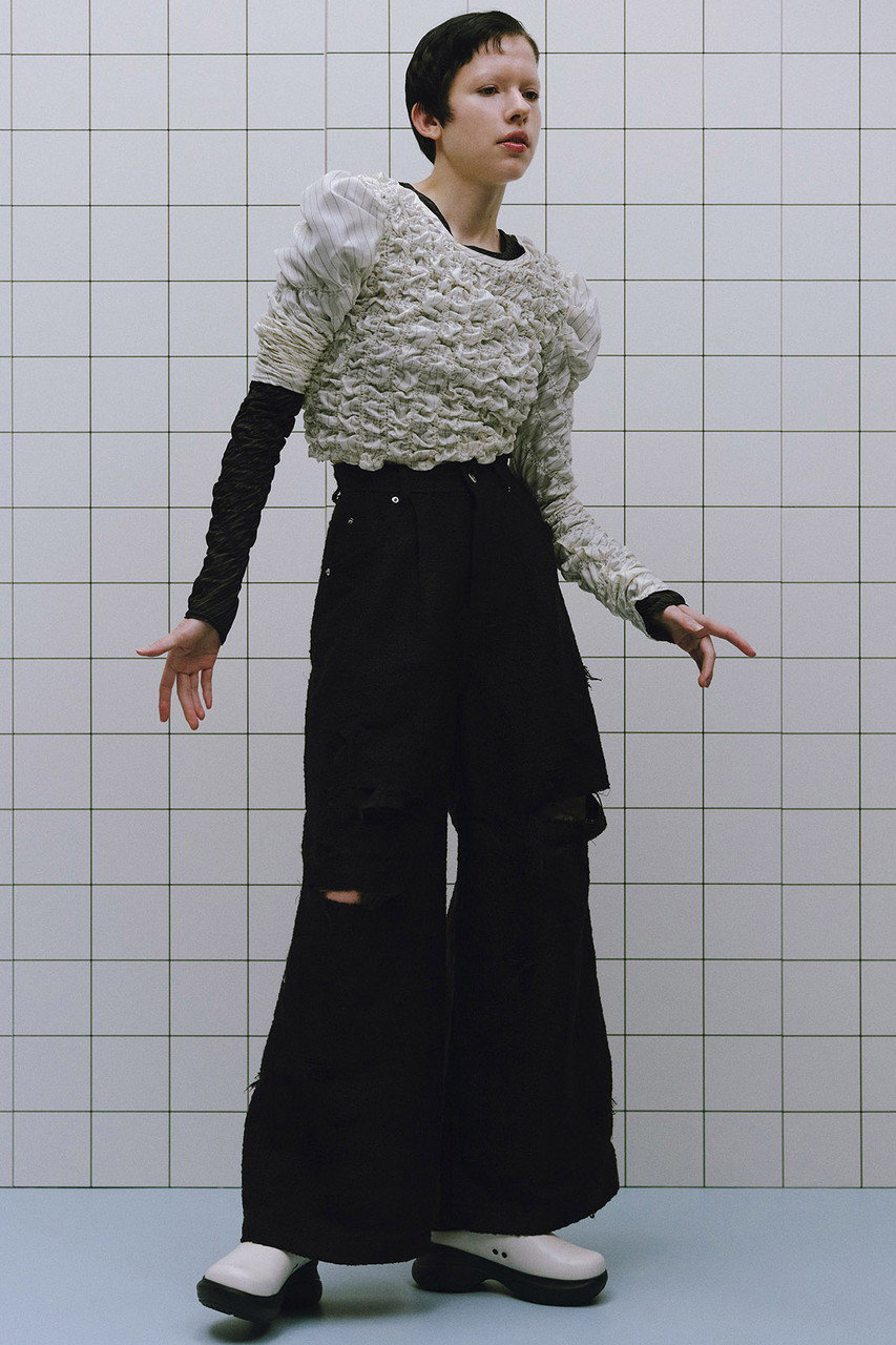 MAISON SPECIAL(メゾンスペシャル)｜Tweed Distressed Wide Pants 