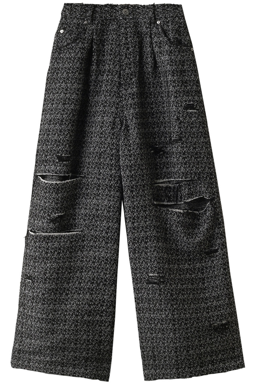 MAISON SPECIAL Tweed Distressed Wide Pants/ツイードダメージワイドパンツ (MLT1(マルチカラー), 38) メゾンスペシャル ELLE SHOP
