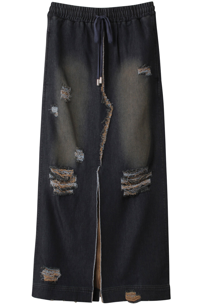 メゾンスペシャル/MAISON SPECIALのDenim-like Distressed Skirt/デニムライクダメージスカート(BLU(ブルー)/21241465305)