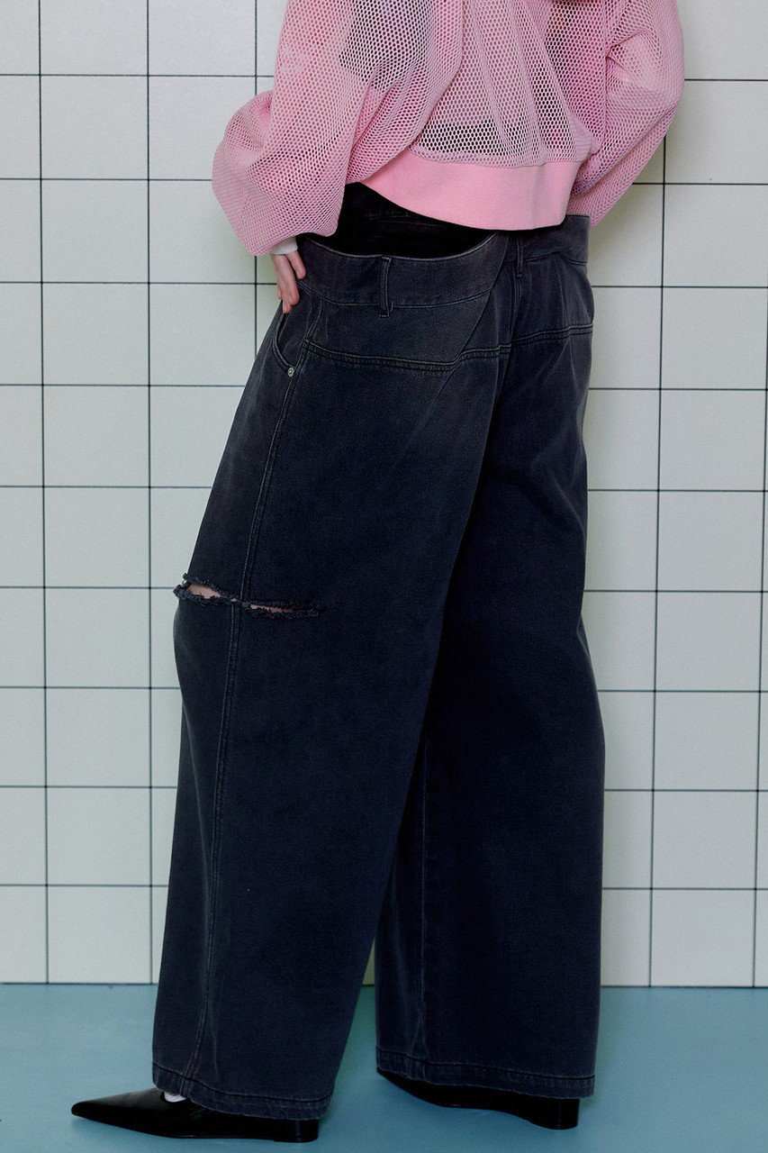 【予約販売】Double Waist Baggy Denim Pants/ダブルウエストバギーデニム