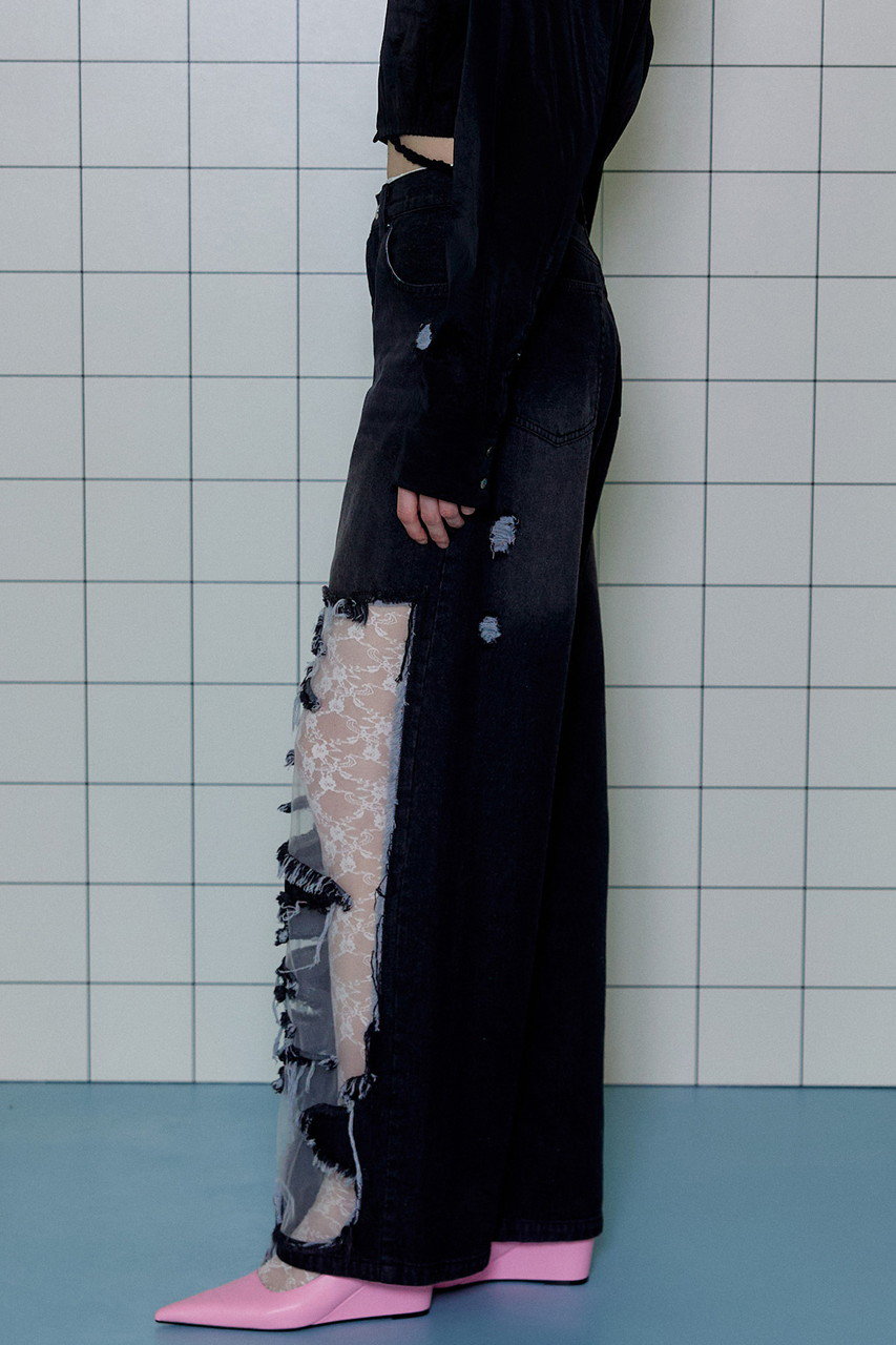 MAISON SPECIAL(メゾンスペシャル)｜Tulle Distressed Denim
