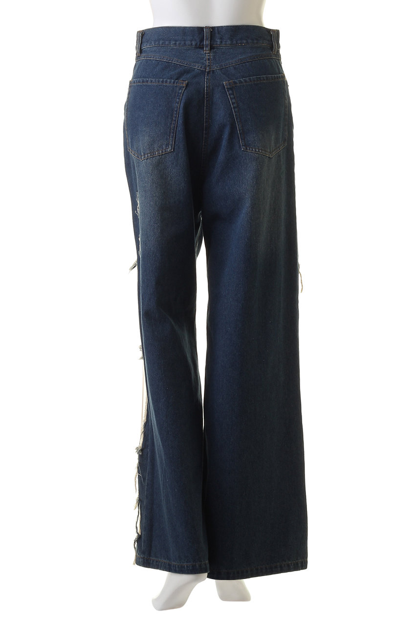 Tulle Distressed Denim Pants/チュールダメージデニム