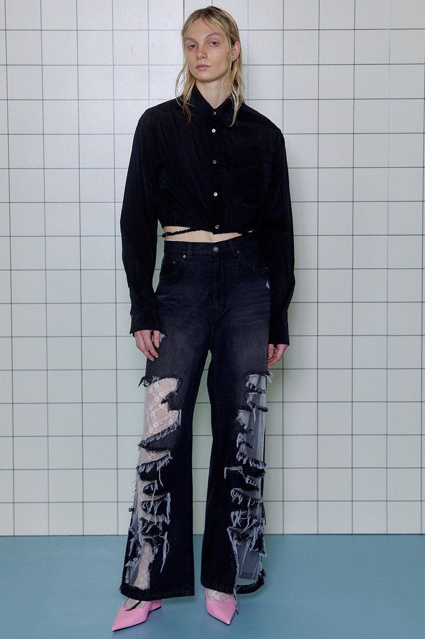 MAISON SPECIAL メゾンスペシャル チュールダメージデニム MAISON SPECIAL(メゾンスペシャル)｜Tulle Distressed Denim Pants